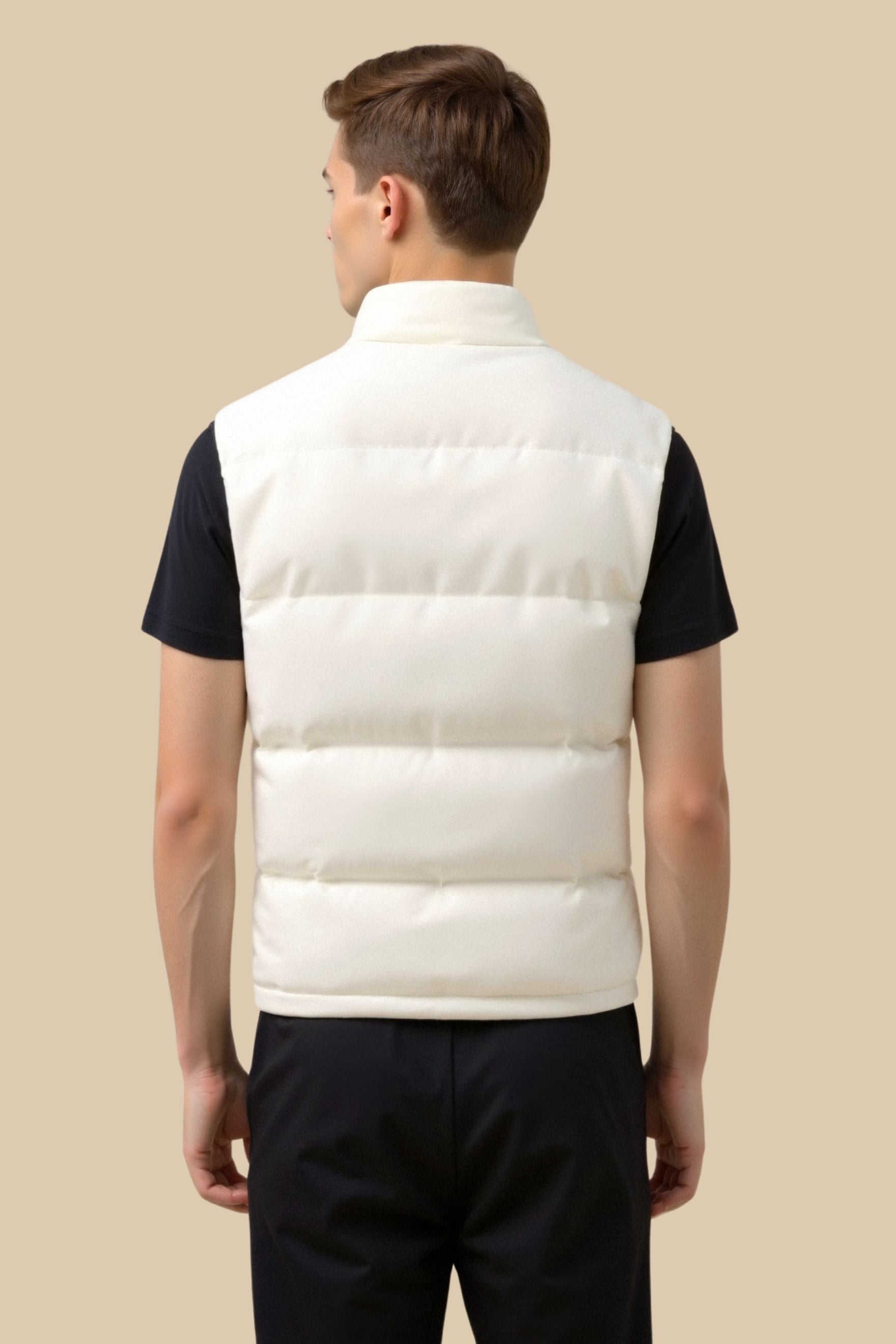 Solid High Neck Sleeveless Gilet Vest-Cole Clothing-Cole Clothing