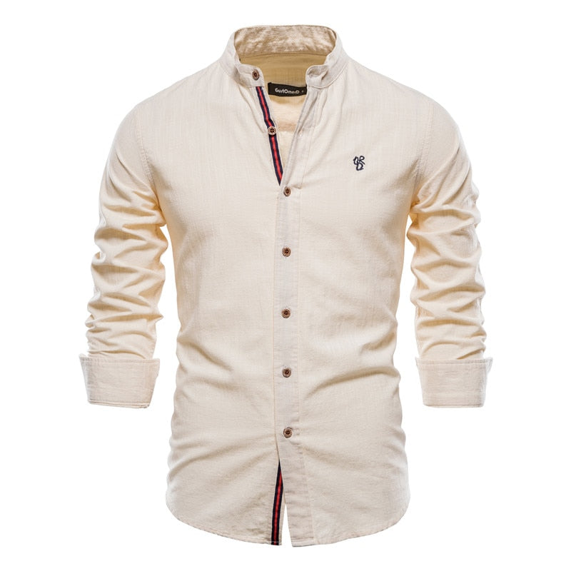 Men’s Long Sleeve Button-Up Shirt – Smart Summer Fit