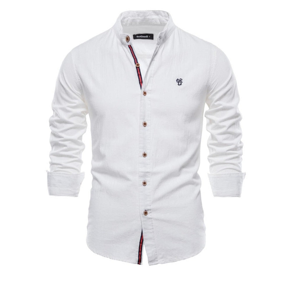 Men’s Long Sleeve Button-Up Shirt – Smart Summer Fit