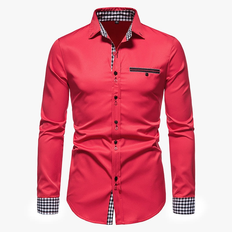Men’s Long Sleeve Cotton Business Shirt – Office Style
