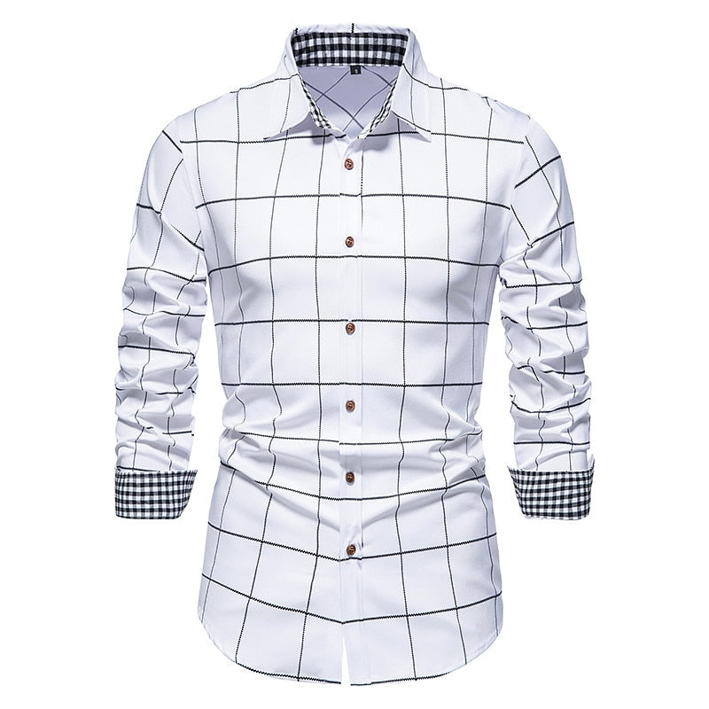 Men’s Long Sleeve Cotton Business Shirt – Office Style