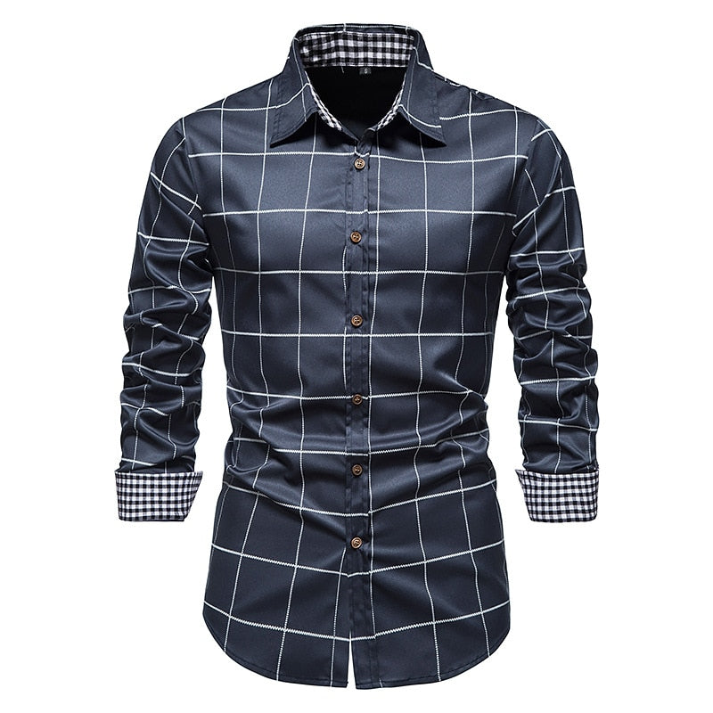 Men’s Long Sleeve Cotton Business Shirt – Office Style