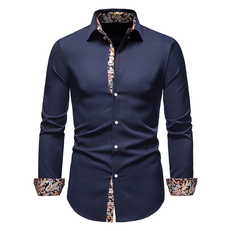 Men’s Long Sleeve Cotton Business Shirt – Office Style
