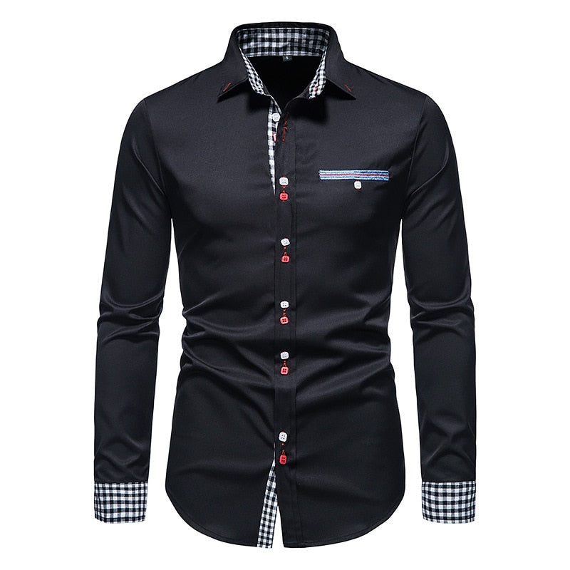 Men’s Long Sleeve Cotton Business Shirt – Office Style
