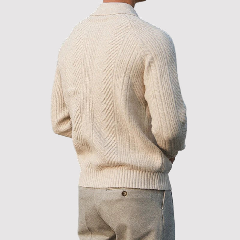 Emmett | Old Money Long Sleeve Polo Shirt with Button-Down Collar-Cole Clothing-Cole Clothing