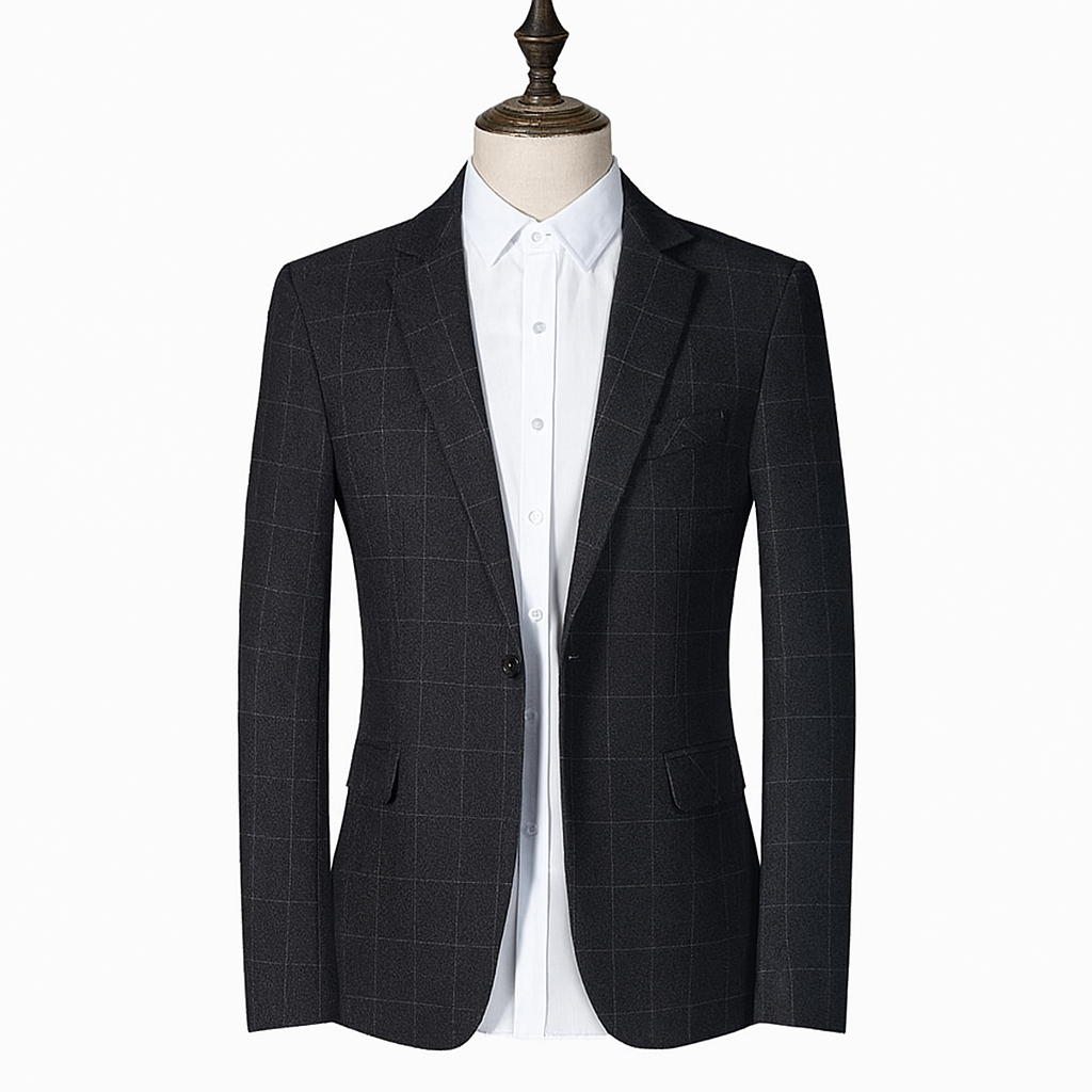 Men’s Plaid Business Blazer – Smart Summer Style
