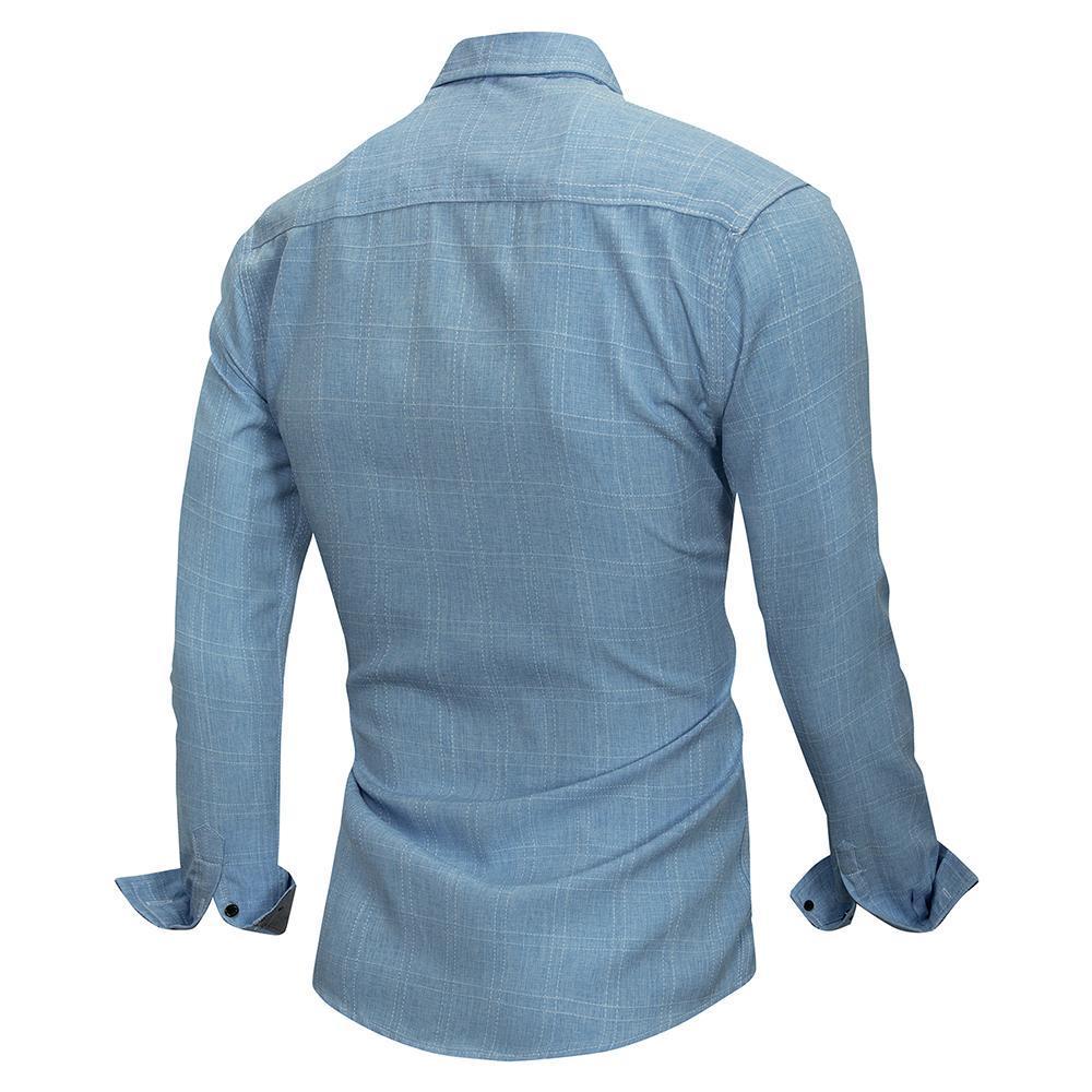 Men’s Plaid Long Sleeve Shirt – Smart Casual Check