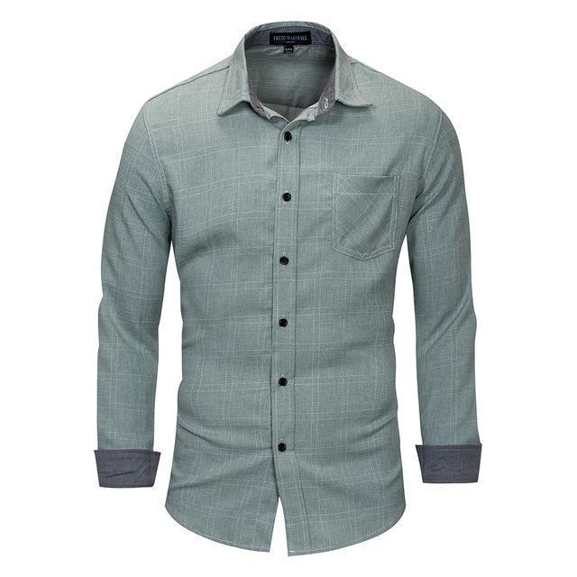 Men’s Plaid Long Sleeve Shirt – Smart Casual Check