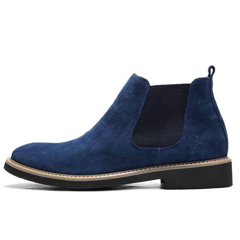 Men’s Pointed Toe Suede Chelsea Boots – Classic Ankle Style