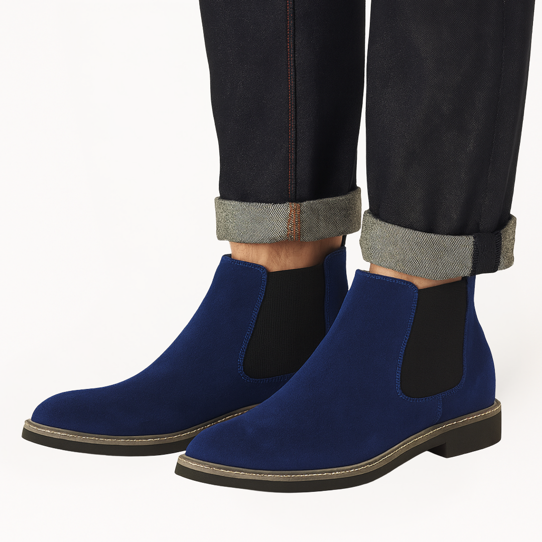 Men’s Pointed Toe Suede Chelsea Boots – Classic Ankle Style