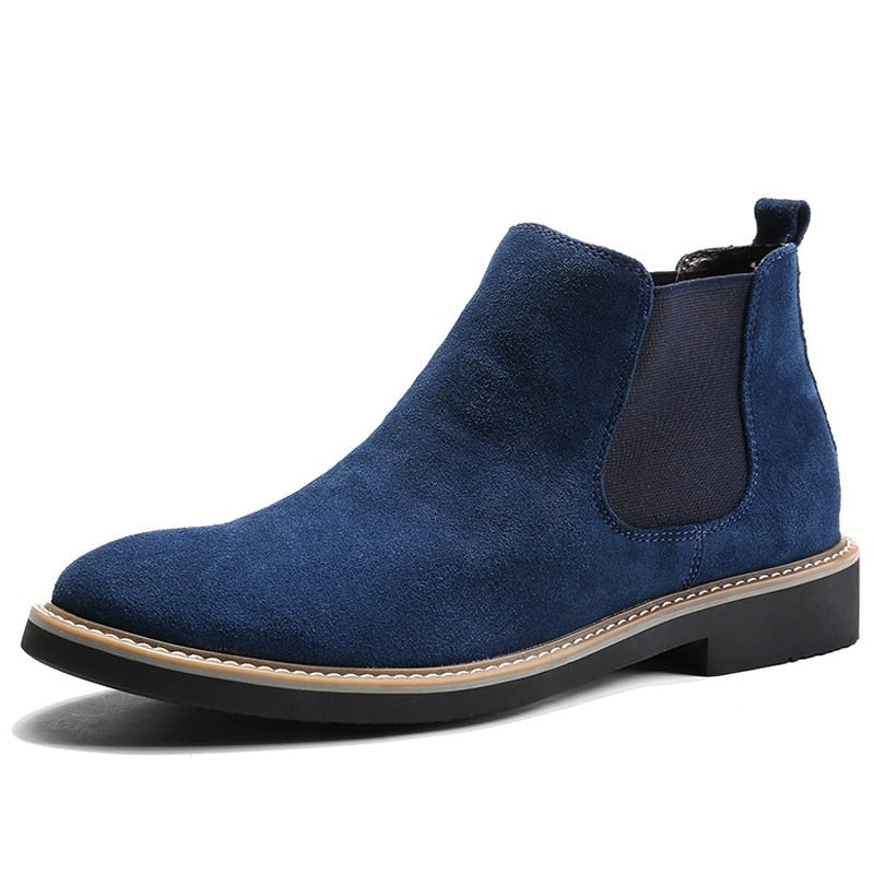 Men’s Pointed Toe Suede Chelsea Boots – Classic Ankle Style