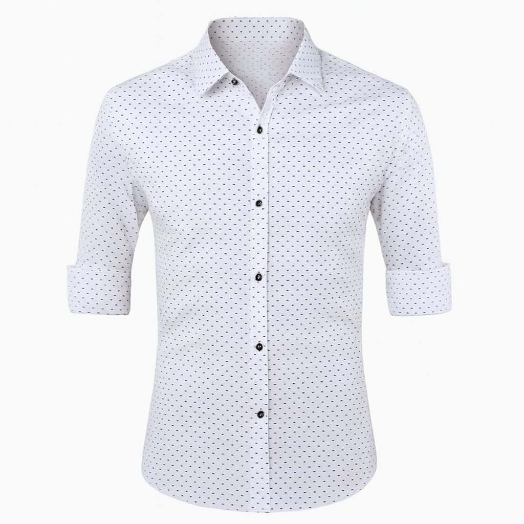 Men’s Polka Dot Dress Shirt – Smart Long Sleeve Style