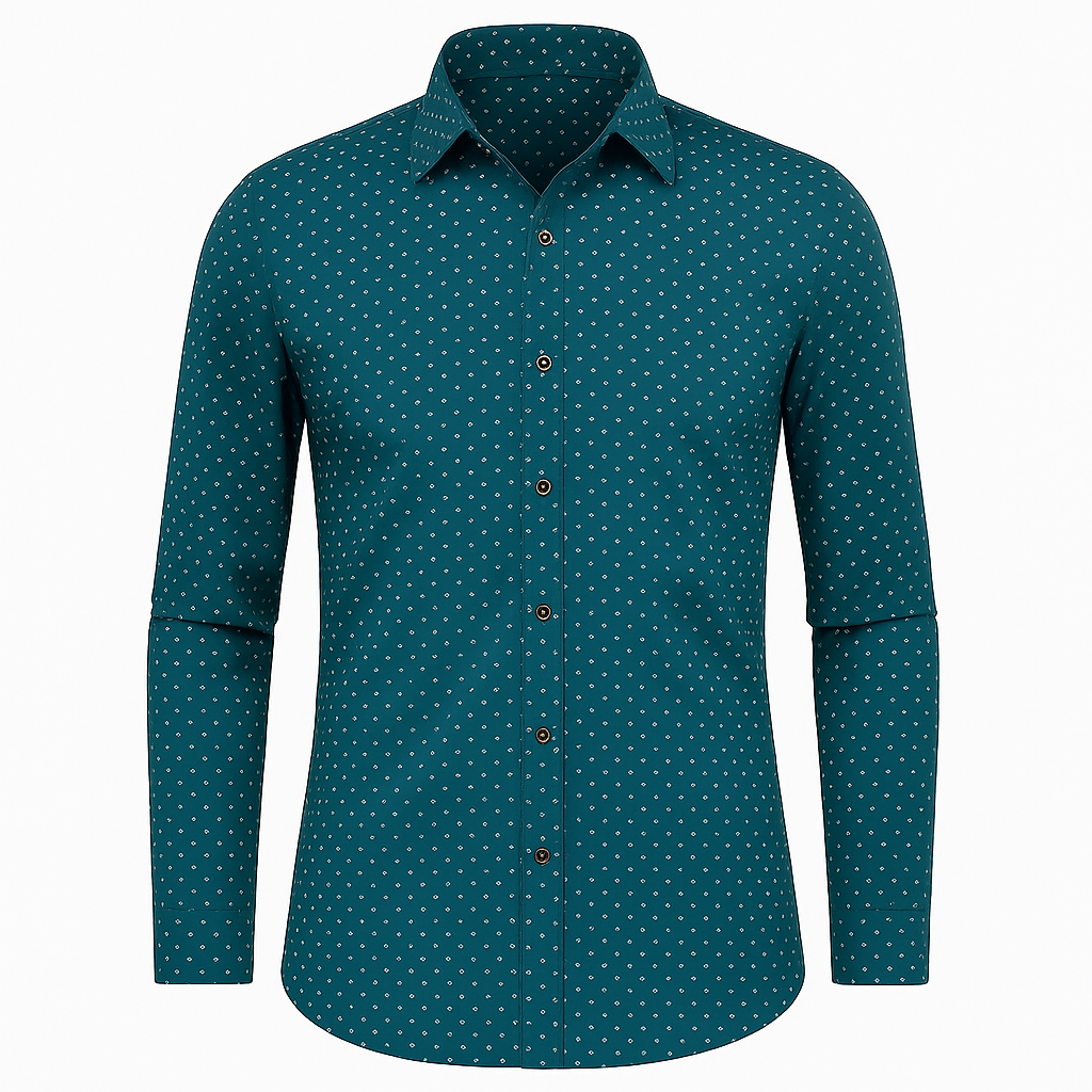 Men’s Polka Dot Dress Shirt – Smart Long Sleeve Style