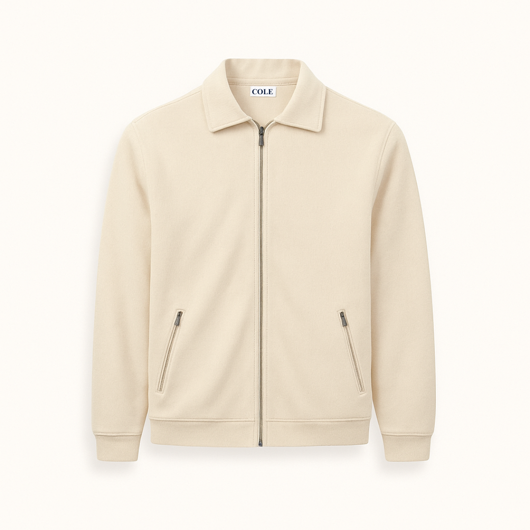 Men's Polo Collar Zip-Up Track Jacket