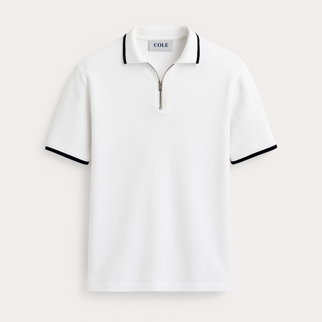 Men's Quarter Zip Polo Shirt – Slim Fit Summer Golf Top