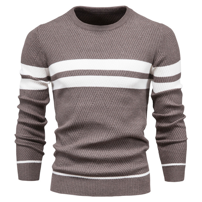 Men’s Slim Patchwork Knit Jumper – Spring Mix