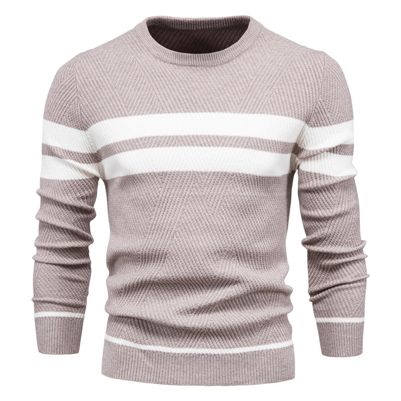 Men’s Slim Patchwork Knit Jumper – Spring Mix