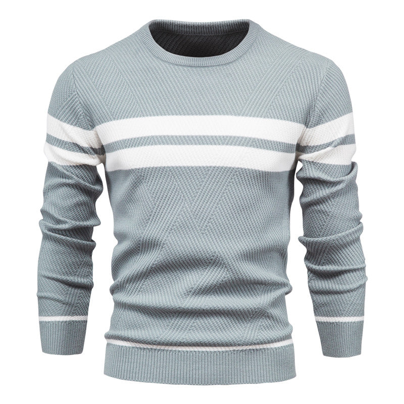 Men’s Slim Patchwork Knit Jumper – Spring Mix