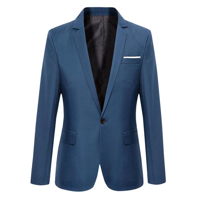 Men’s Solid Color Blazer – Slim Casual Jacket
