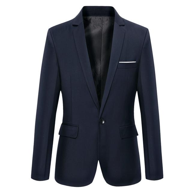 Men’s Solid Color Blazer – Slim Casual Jacket