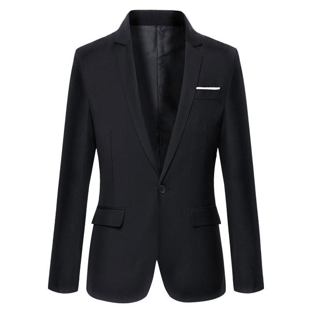 West Louis™ Casual Solid Color Masculine Blazer NavyBlue / XS - West Louis