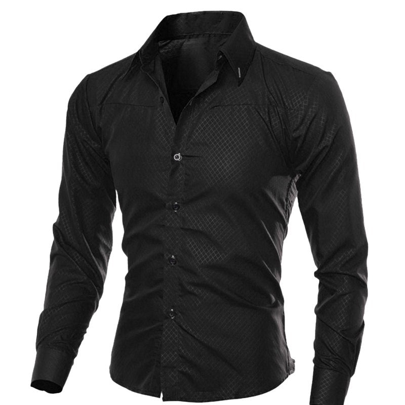 Men’s Solid Cotton Dress Shirt – Long Sleeve Casual and Smart
