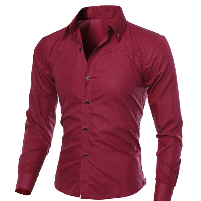 Men’s Solid Cotton Dress Shirt – Long Sleeve Casual and Smart
