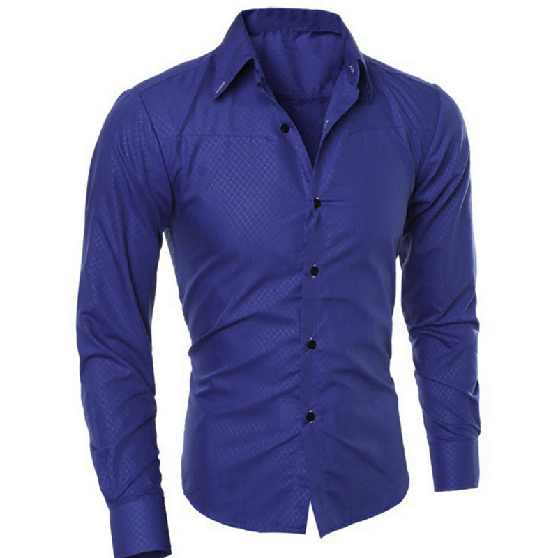 Men’s Solid Cotton Dress Shirt – Long Sleeve Casual and Smart