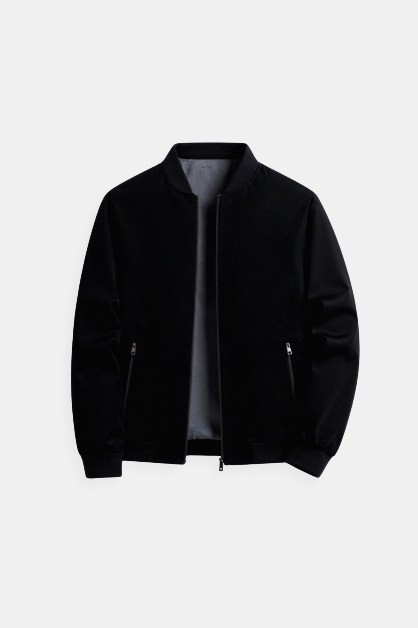 Business Solid Color Stand Collar Jacket-Cole Clothing-Black-S-Cole Clothing