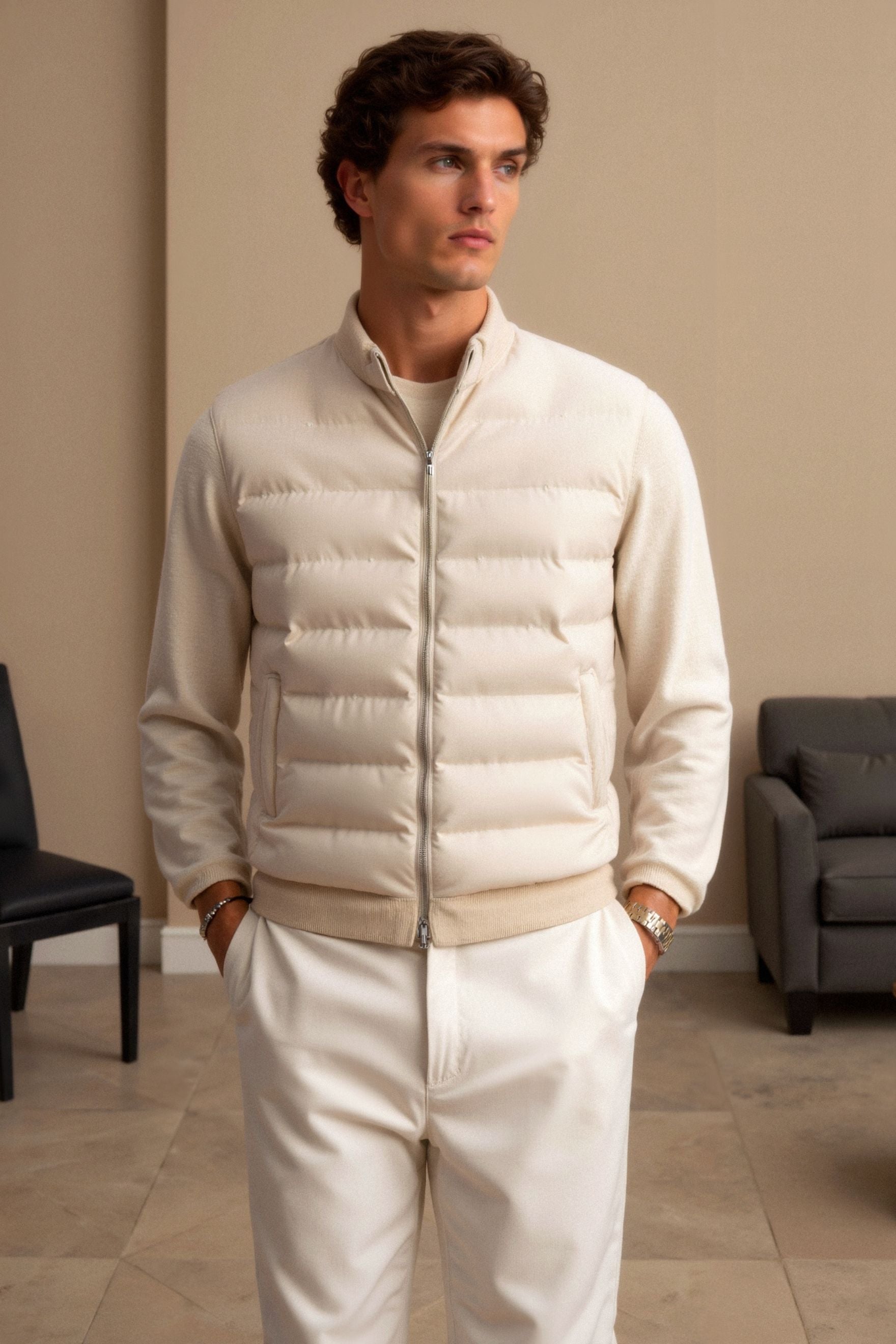 High Business Stand Collar Vest-Cole Clothing-Cole Clothing