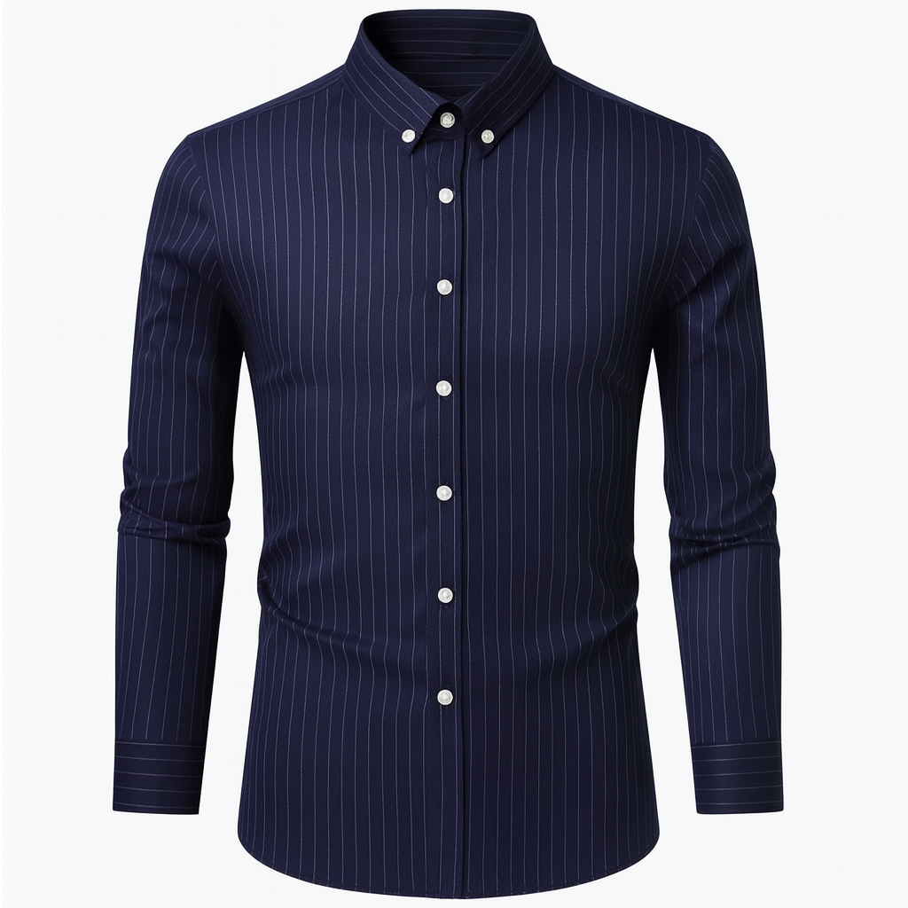 Men’s Striped Dress Shirt – Long Sleeve Smart Office Style