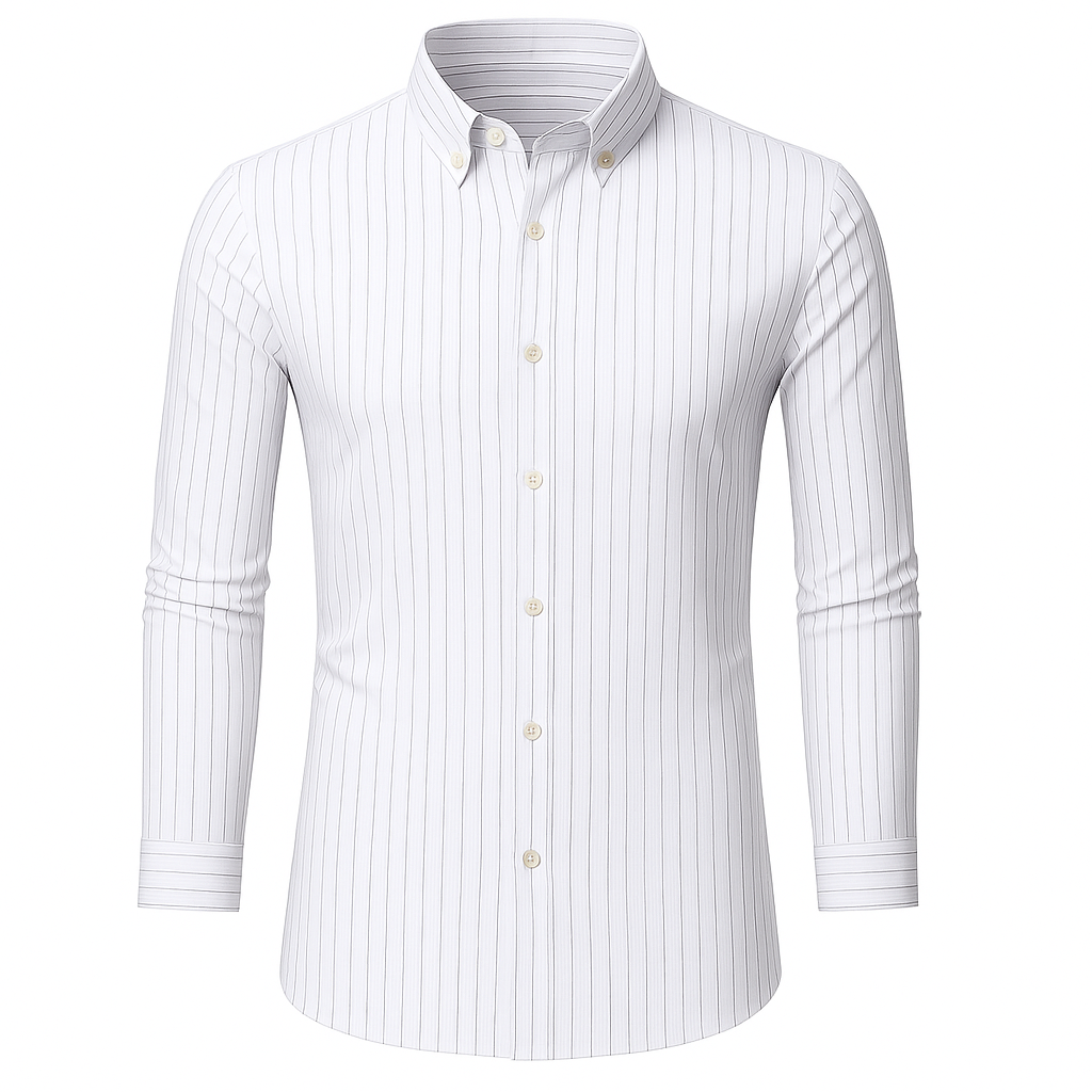 Men’s Striped Dress Shirt – Long Sleeve Smart Office Style