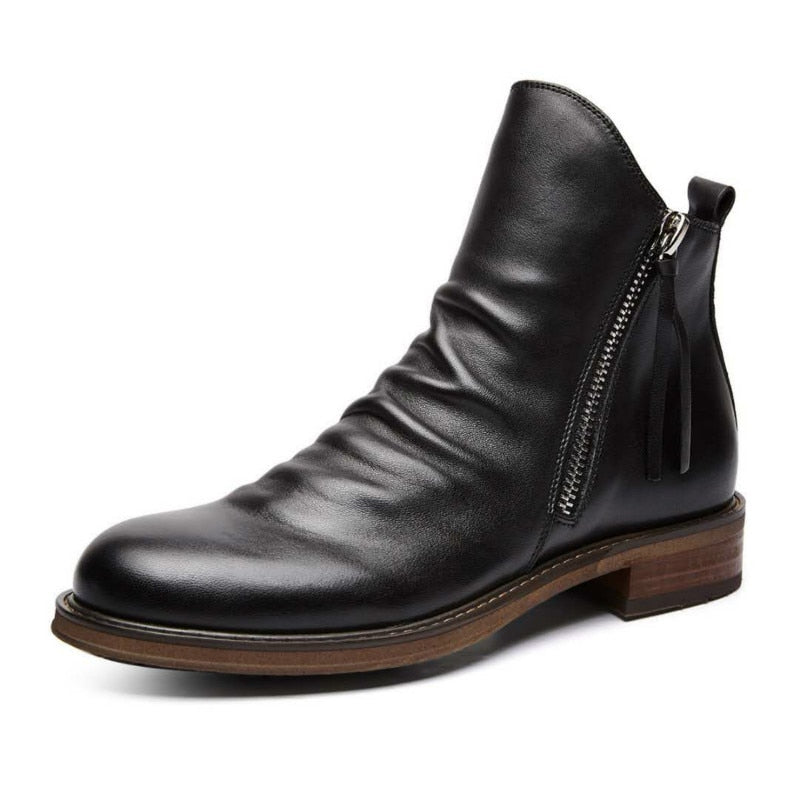 Men’s Tassel Zip High-Top Boots – Smart Casual Style