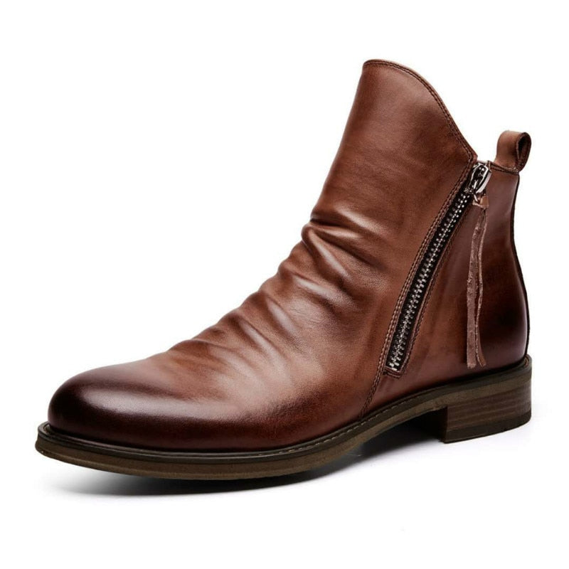 Men’s Tassel Zip High-Top Boots – Smart Casual Style