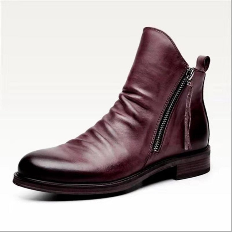 Men’s Tassel Zip High-Top Boots – Smart Casual Style