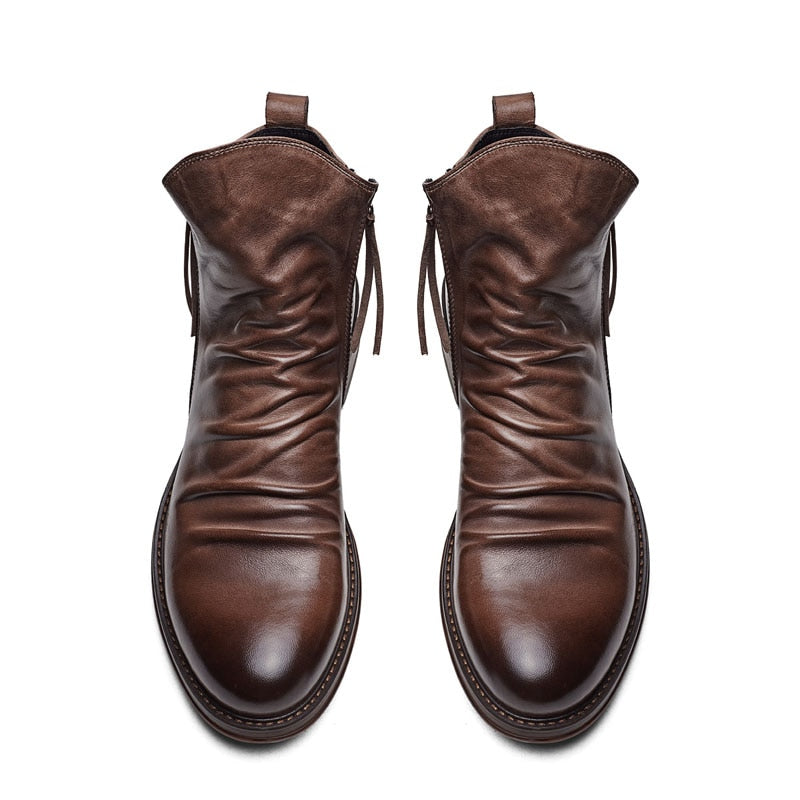 Men’s Tassel Zip High-Top Boots – Smart Casual Style