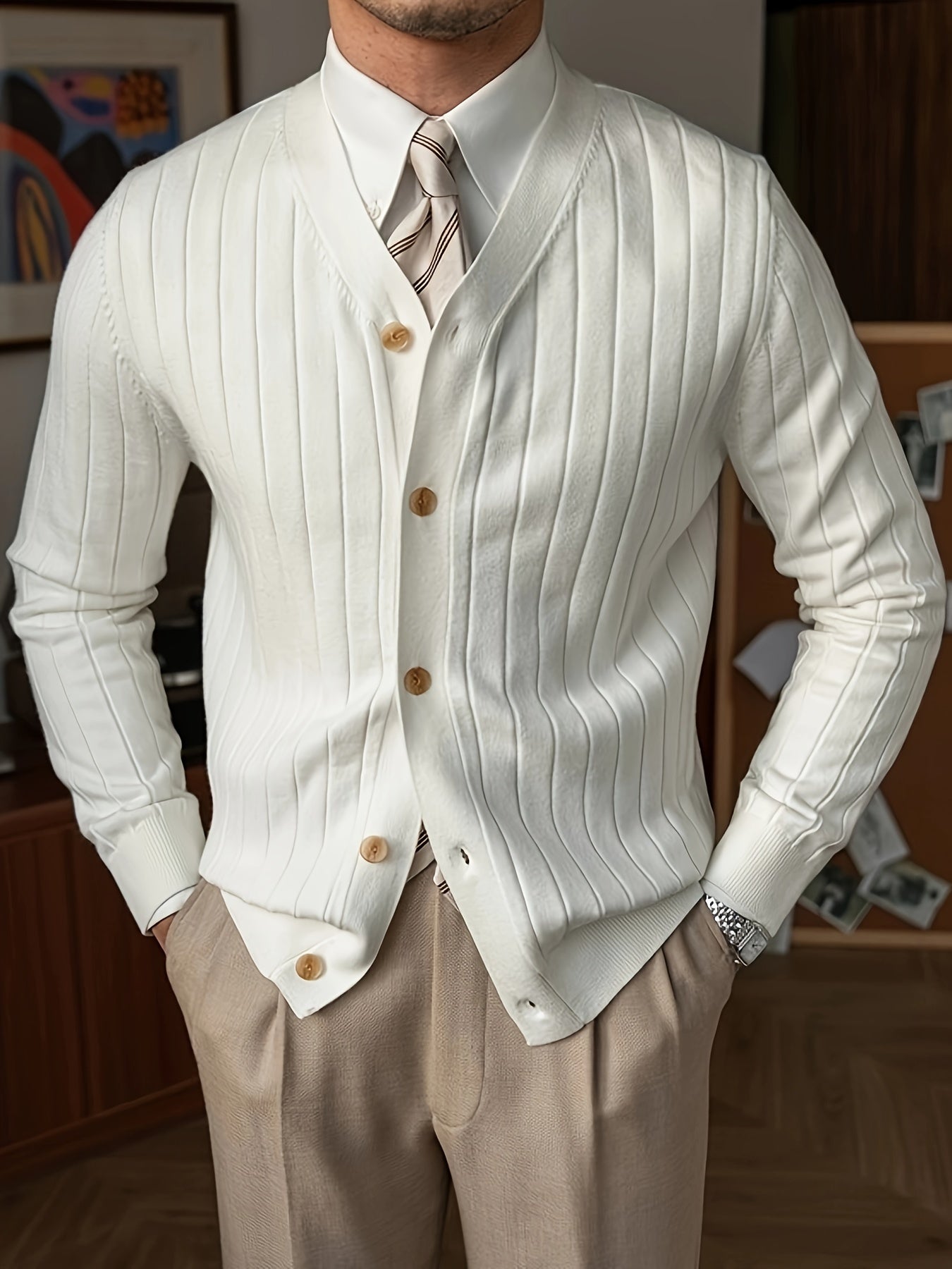 Men's V-Neck Sweater-Men's sweater-Cole Clothing-Cole Clothing
