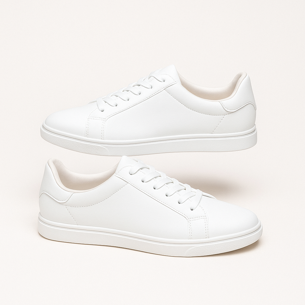 Men’s White Leather Trainers – Cole Clothing