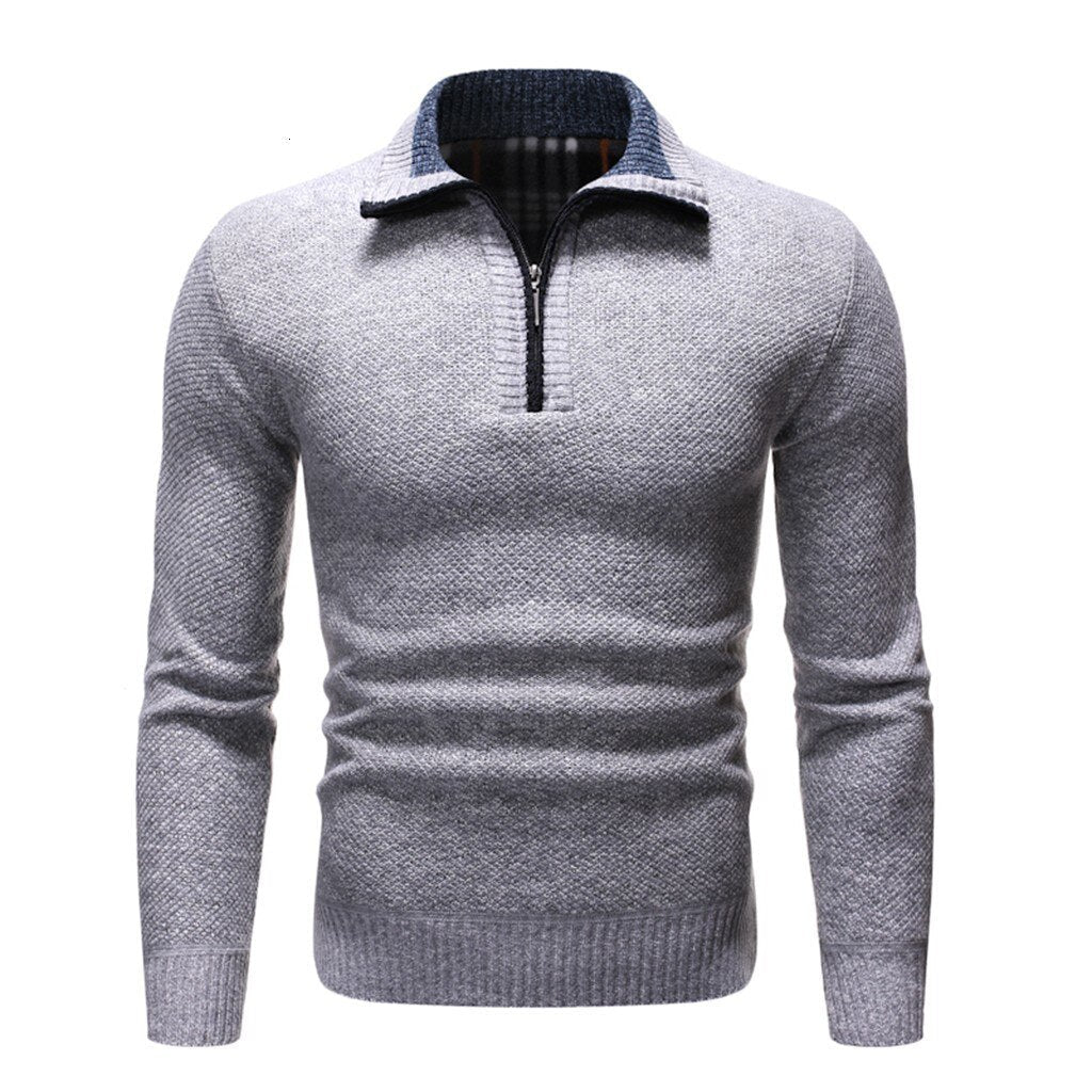 Men’s Zip-Neck Knit Jumper – Smart Spring Layer