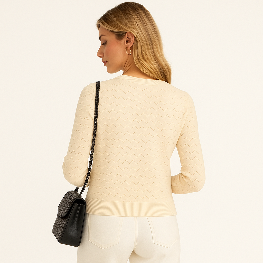 Smart and Elegant Long Sleeve Crew Neck Cardigan-Cole Clothing