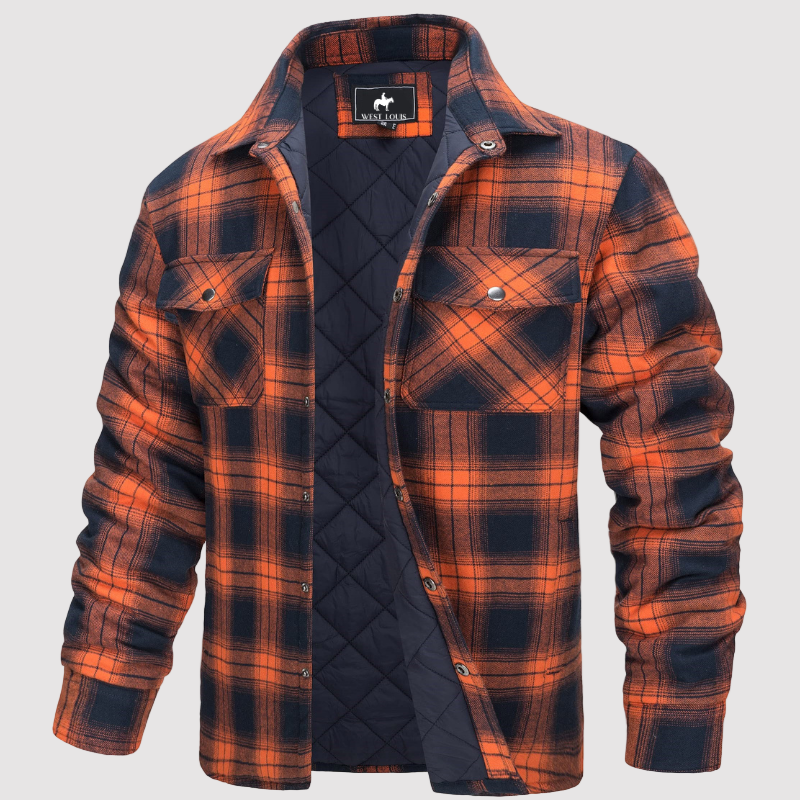 Men’s Quilted Flannel Shirt Jacket – Autumn Overshirt for Casual Layering