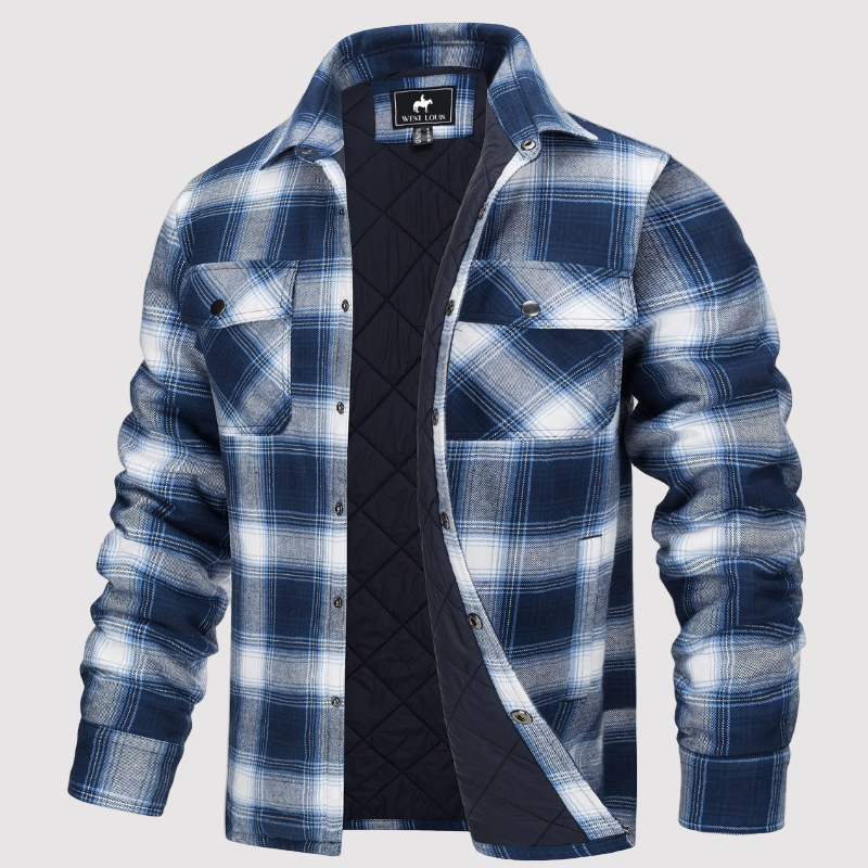 Men’s Quilted Flannel Shirt Jacket – Autumn Overshirt for Casual Layering