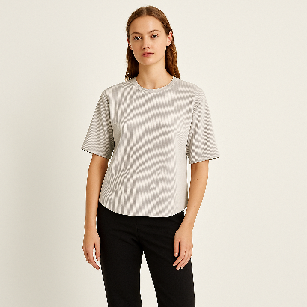 Women's Silk Boat Neck Half Sleeve Textured T-shirt – Cole Clothing