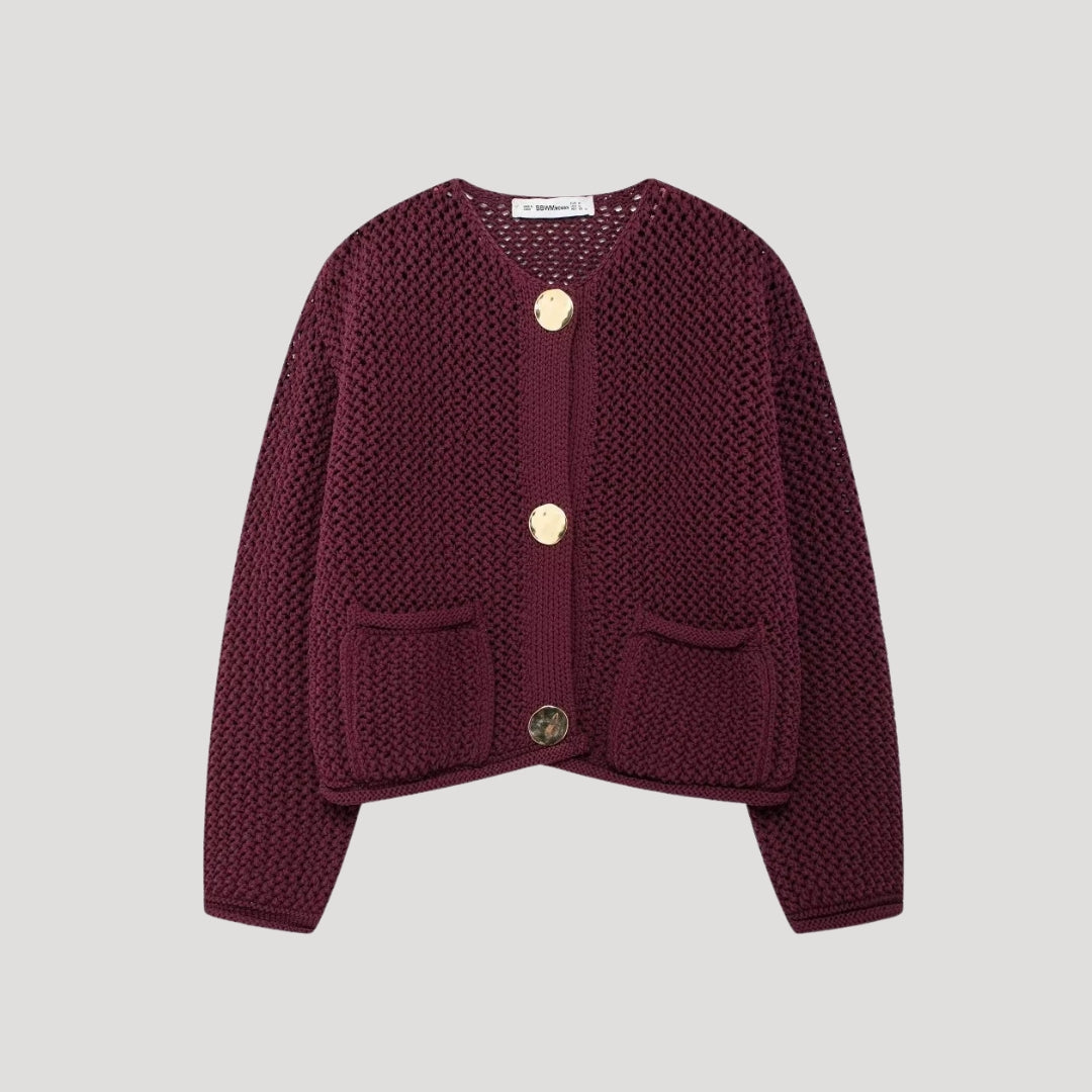 Women’s knitted cardigan with button front – relaxed layering jumper