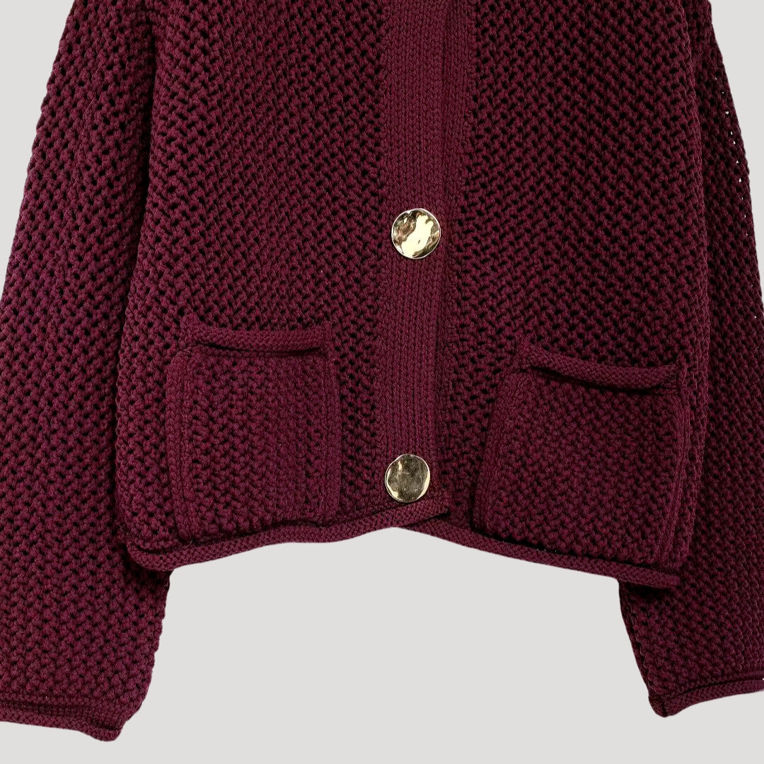 Women’s knitted cardigan with button front – relaxed layering jumper