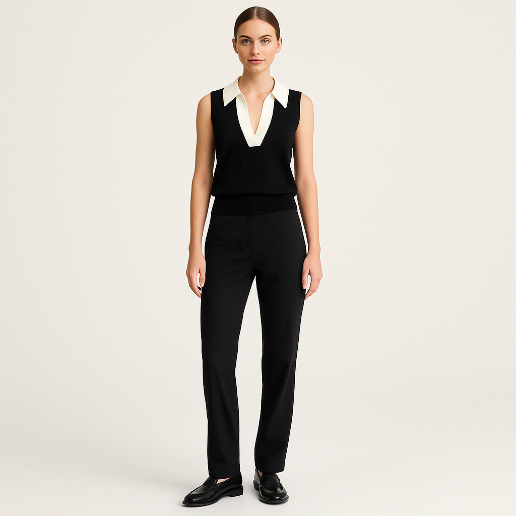 Women's Black Sleeveless Knit Polo Top – Cole Clothing