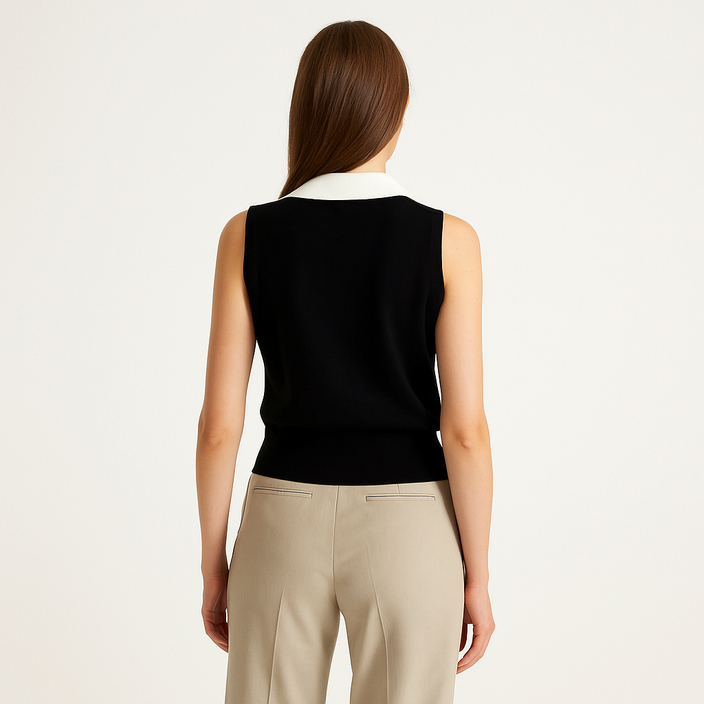Women's Black Sleeveless Knit Polo Top – Cole Clothing