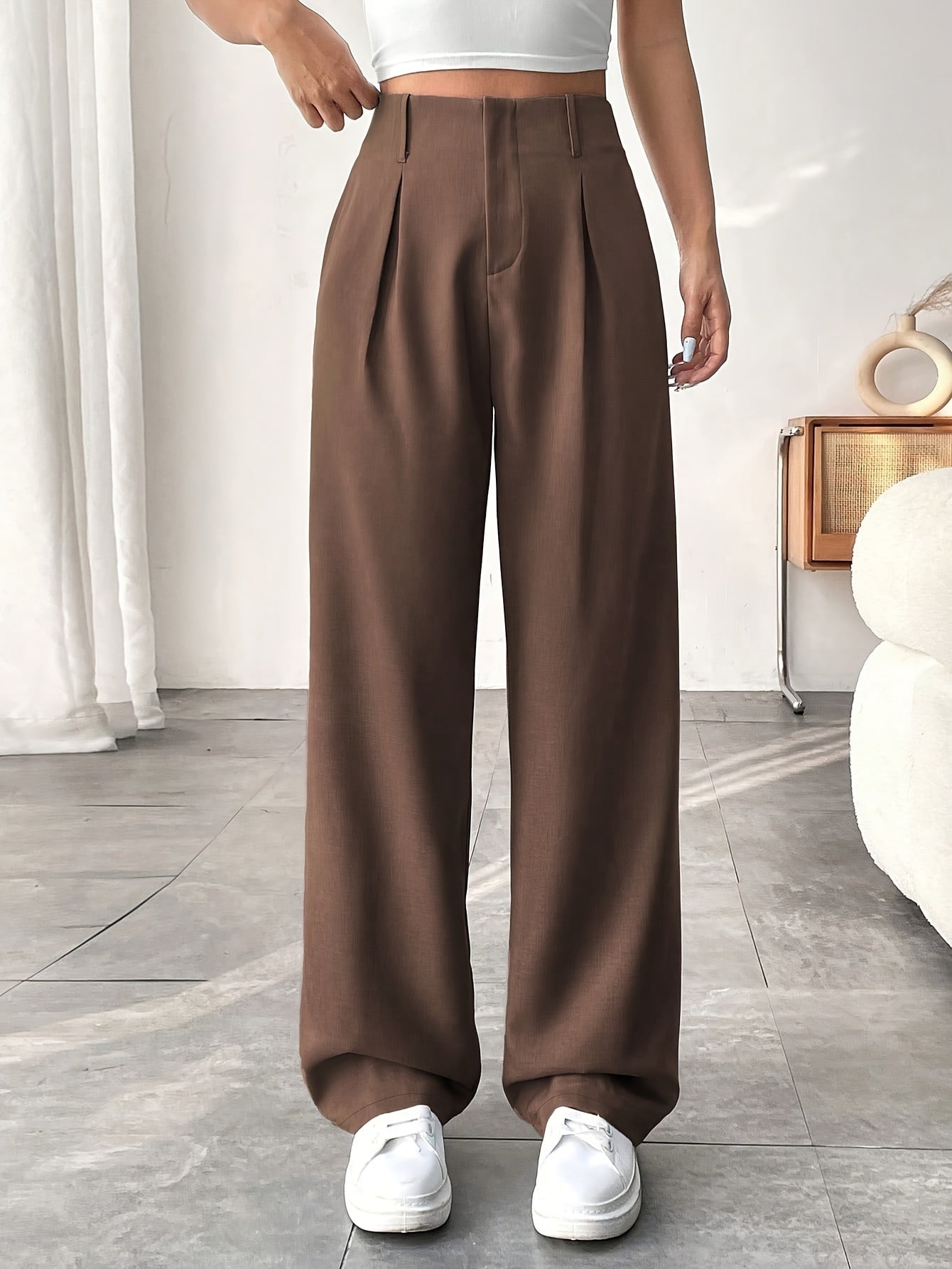 Women's Elegant Wide Trousers-Women's Trousers-Cole Clothing-Cole Clothing