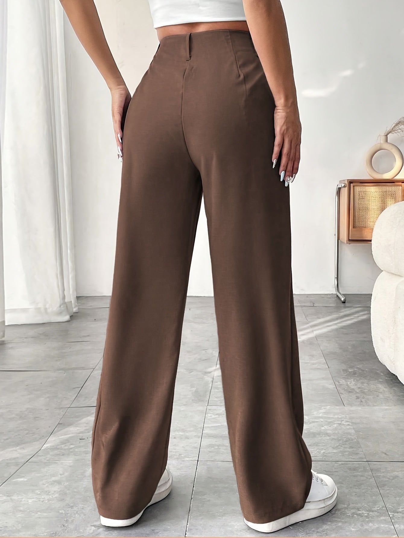 Women's Elegant Wide Trousers-Women's Trousers-Cole Clothing-Cole Clothing