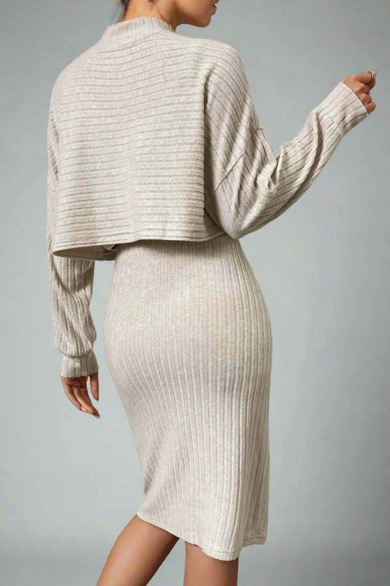 Sophia | Women's ribbed two-piece dress set-Cole Clothing-Cole Clothing
